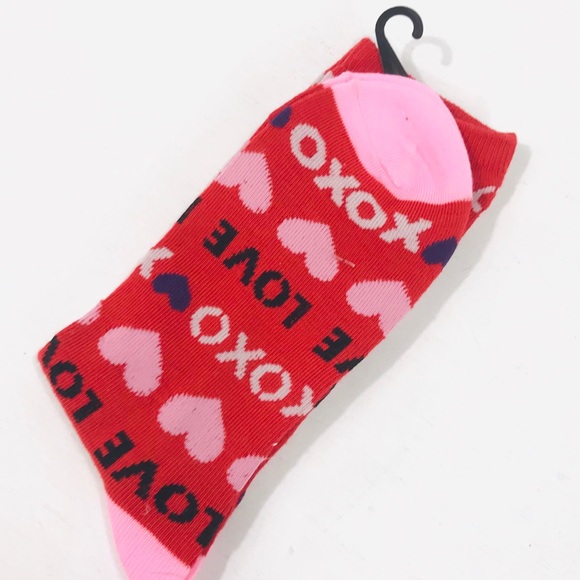 LeGale Love XOXO Valentines Day Socks, Red, Pink - Picture 2 of 4
